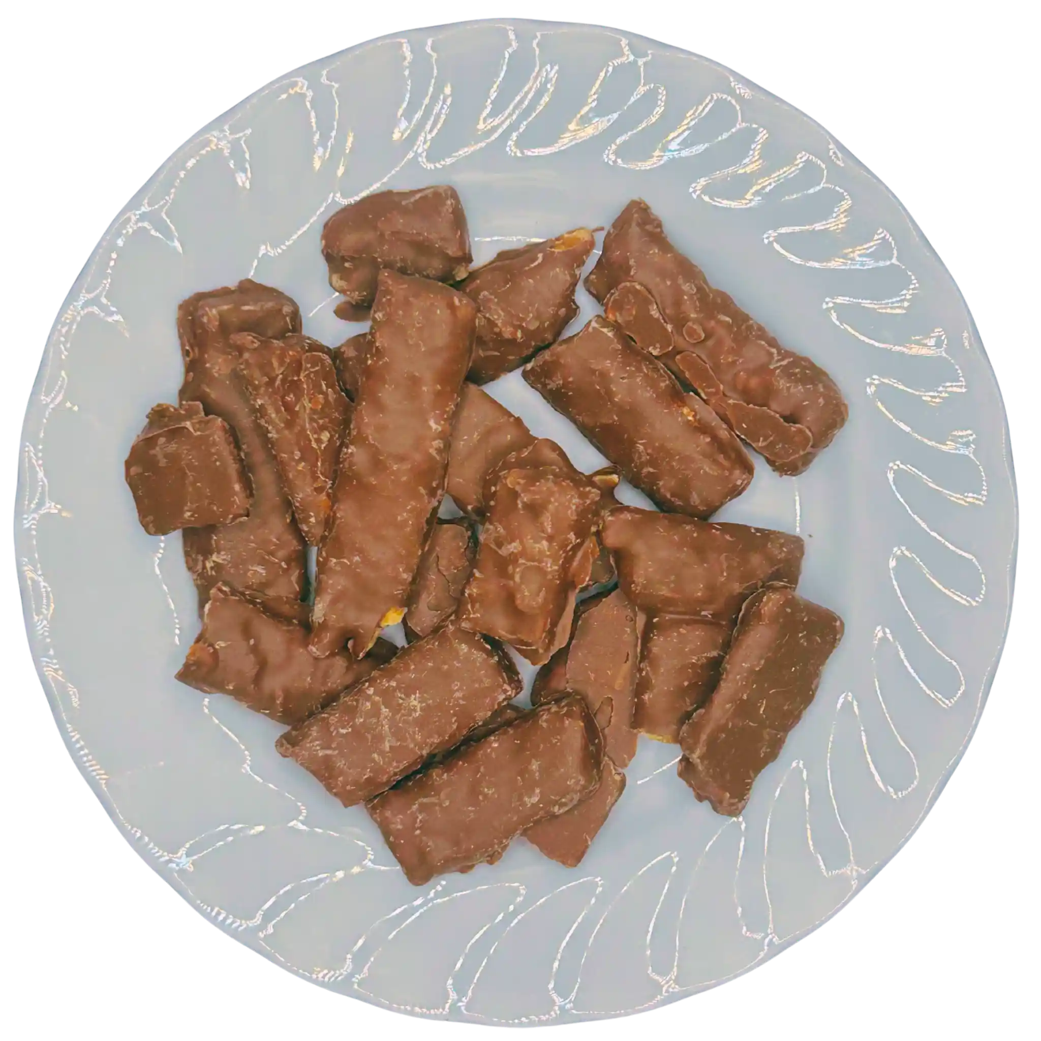 Peanuts bon chocolate on plate